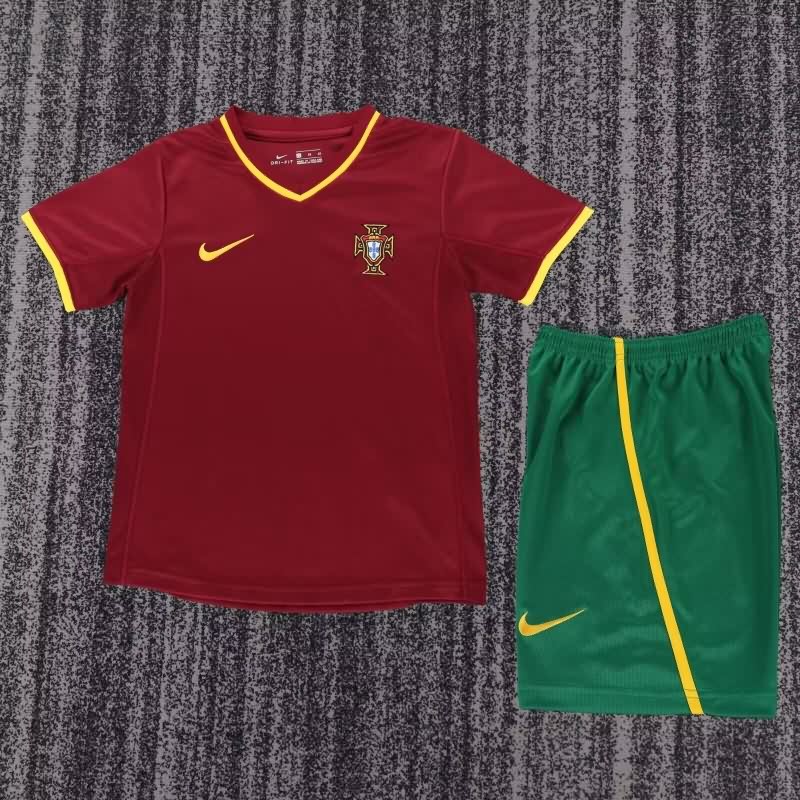 Portugal 2000 Kids Home Soccer Jersey And Shorts Portugal 2000 Kids Home Soccer Jersey And Shorts