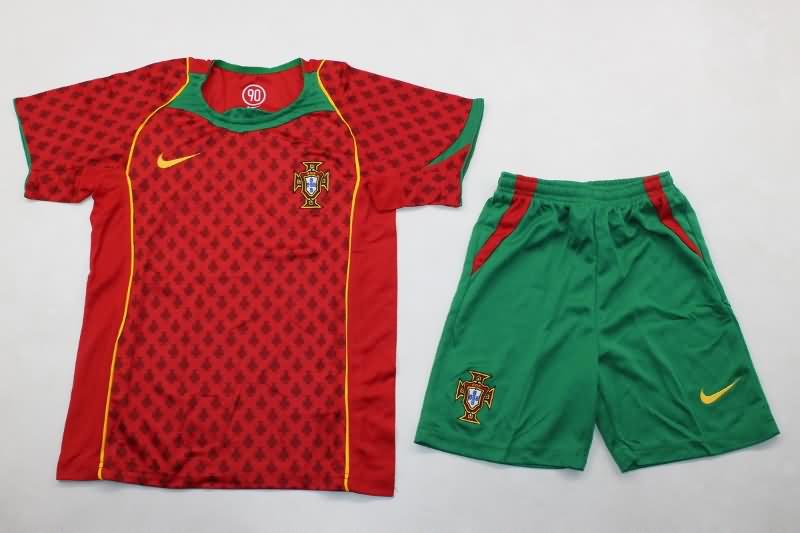 Portugal 2004 Kids Home Soccer Jersey And Shorts Portugal 2004 Kids Home Soccer Jersey And Shorts