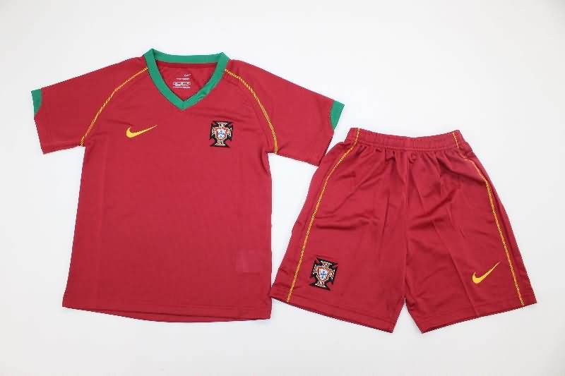 Portugal 2006 Kids Home Soccer Jersey And Shorts Portugal 2006 Kids Home Soccer Jersey And Shorts