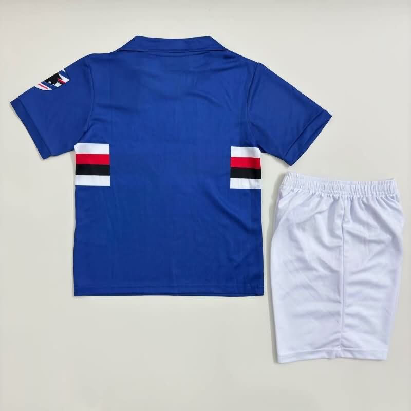 Sampdoria 1990/91 Kids Home Soccer Jersey And Shorts