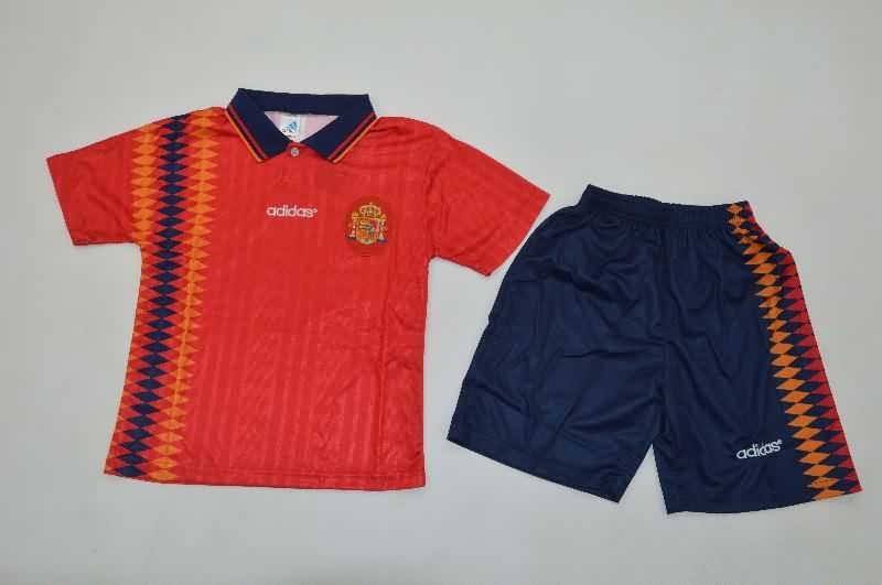 Spain 1994 Kids Home Soccer Jersey And Shorts Spain 1994 Kids Home Soccer Jersey And Shorts