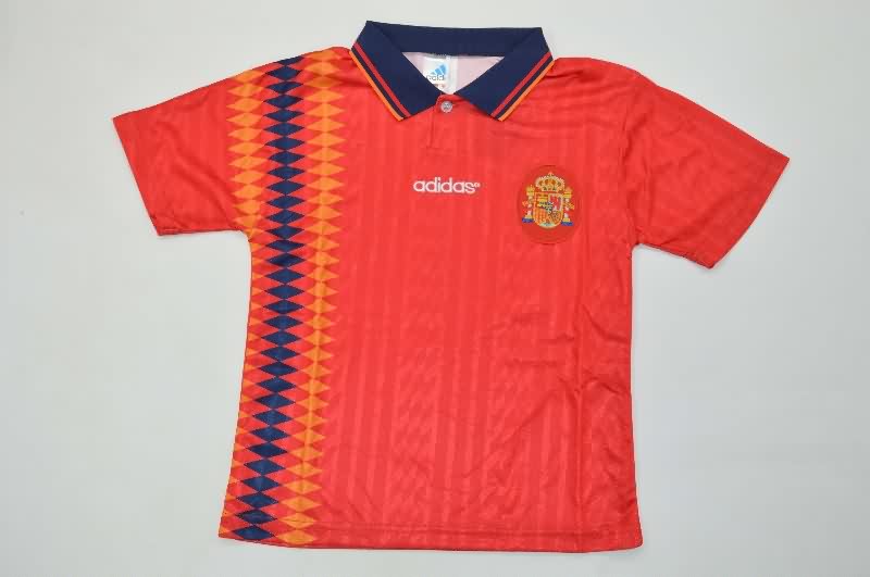 Spain 1994 Kids Home Soccer Jersey And Shorts