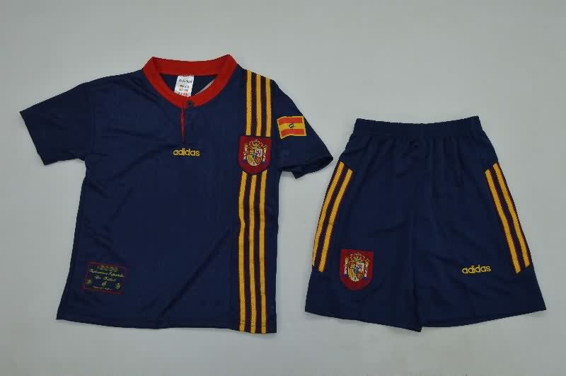 Spain 1996 Kids Away Soccer Jersey And Shorts Spain 1996 Kids Away Soccer Jersey And Shorts